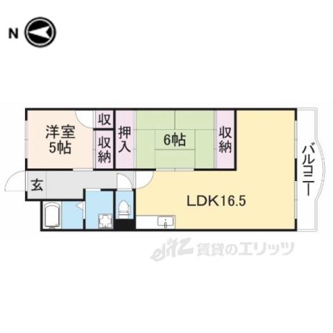 BELONG枚方東1番館(2LDK/3階)の間取り写真