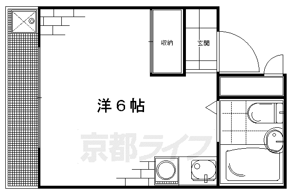 フラム深草(ワンルーム/3階)の間取り写真