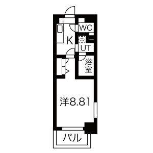 シテイライフ泉(1K/8階)の間取り写真
