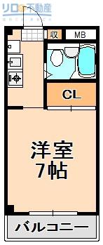 パールハイツ有岡(1K/3階)の間取り写真