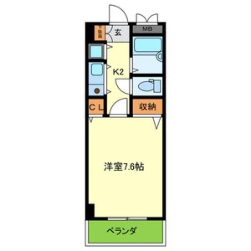サンモール(1K/4階)の間取り写真