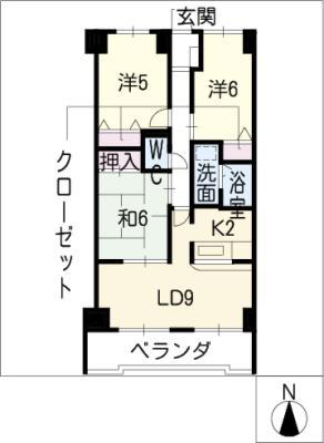覚王山センタービル(3LDK/3階)の間取り写真