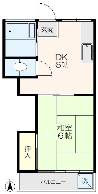 栗山荘(1DK/1階)の間取り写真