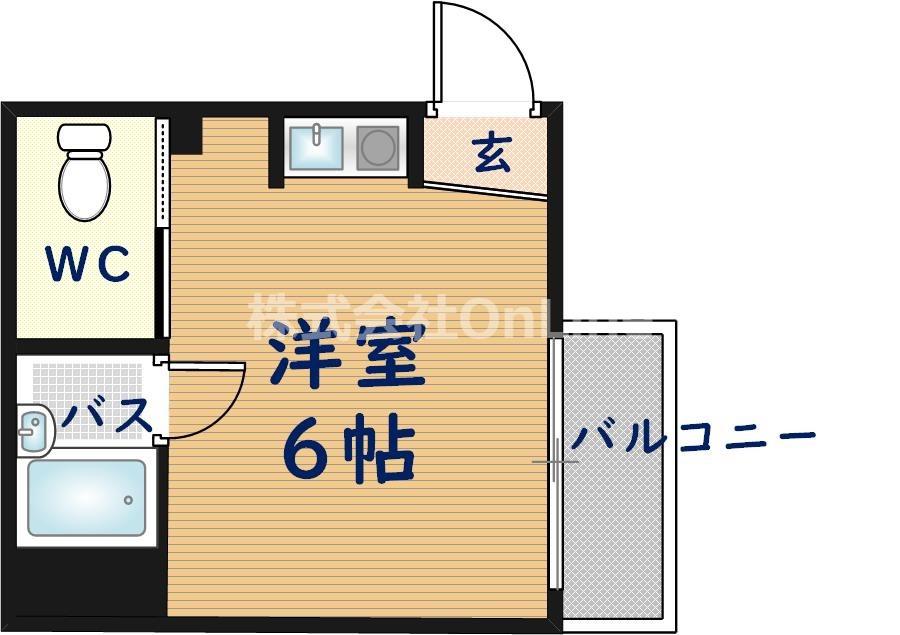 ハイツ菱屋(ワンルーム/2階)の間取り写真