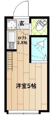 テレシーナ(ワンルーム/2階)の間取り写真
