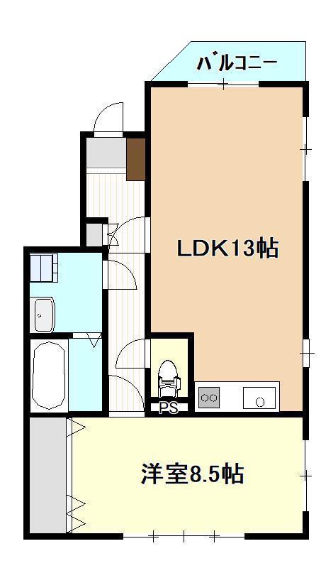 AESヒルズ水道町(1LDK/1階)の間取り写真