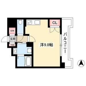 プレシャス鴨付(1K/2階)の間取り写真