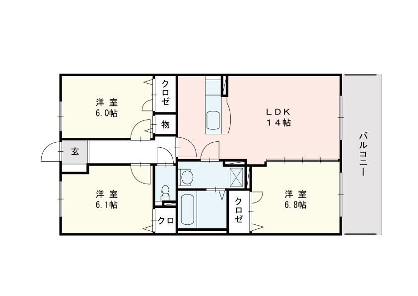 カメリアコート(3LDK/3階)の間取り写真