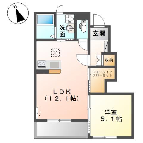 ソラール(1LDK/1階)の間取り写真