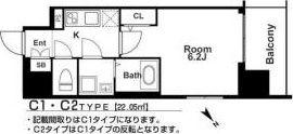 エスリード本町靱公園レジデンス(1K/4階)の間取り写真