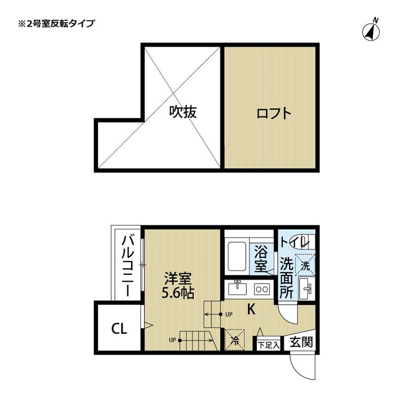 ステュディオ 竹下(1K/1階)の間取り写真