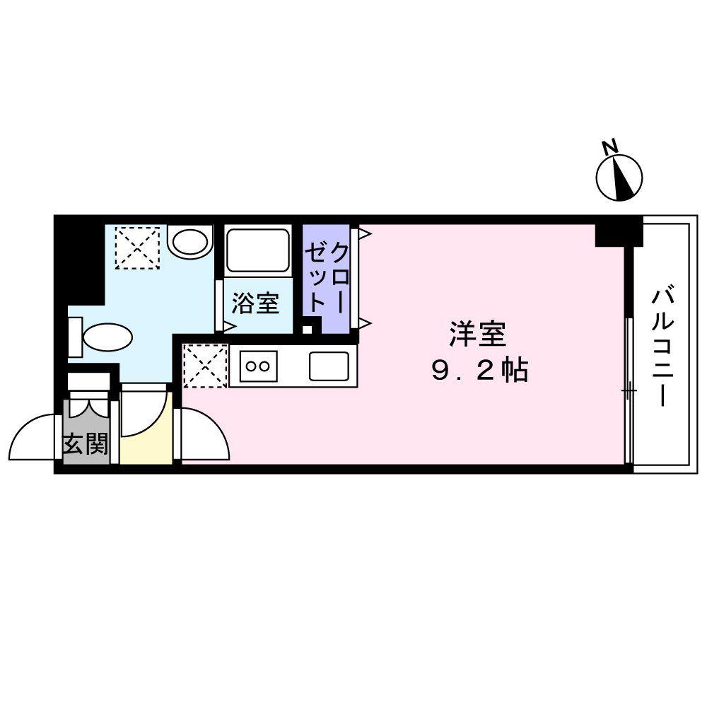 サンフォニー(ワンルーム/7階)の間取り写真