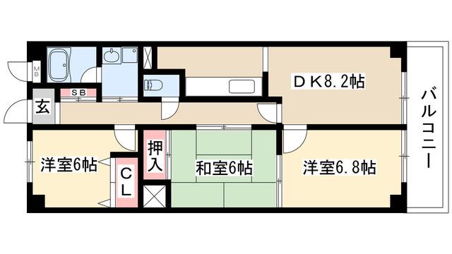 サニーコート矢田(3DK/1階)の間取り写真