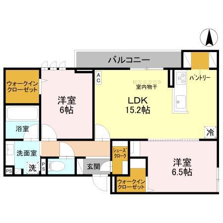 D-ROOM甲子園口(2LDK/2階)の間取り写真