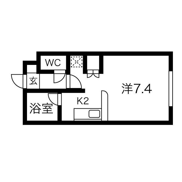 プラスパークN11(1K/4階)の間取り写真