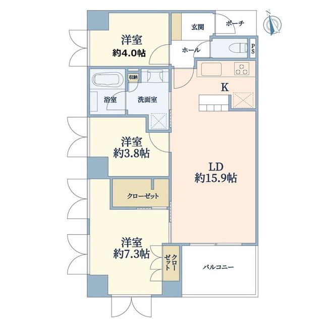 アーリア20(3LDK/9階)の間取り写真