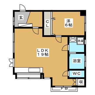 金井ビル(1LDK/2階)の間取り写真