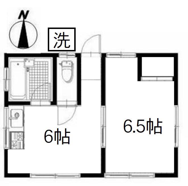 コーポ度来(1DK/1階)の間取り写真