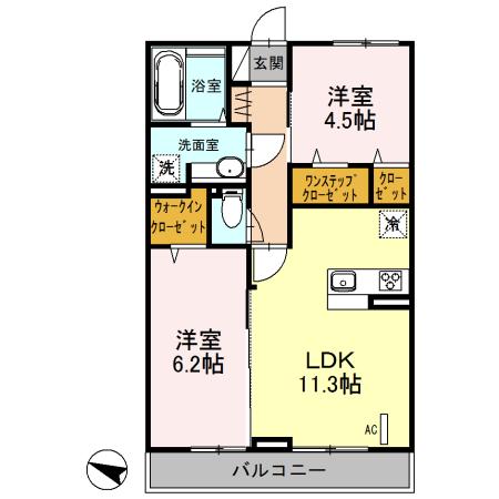 SJIII(2LDK/2階)の間取り写真