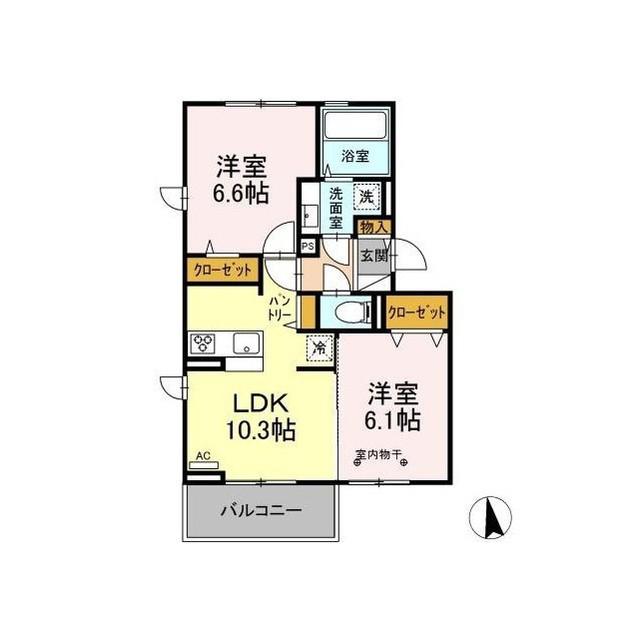 D-ROOM メイユール宮塚(2LDK/3階)の間取り写真