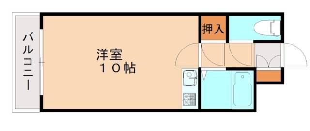 アーバンポート折尾学園都市(ワンルーム/3階)の間取り写真