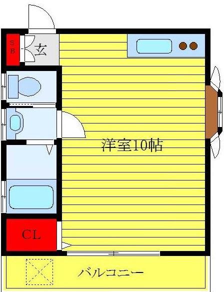 コーポ呉竹(ワンルーム/2階)の間取り写真