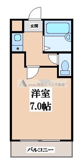 プレアール御幸町(1K/2階)の間取り写真