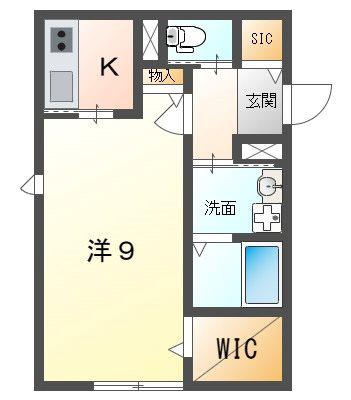 AMBIENTE(1K/2階)の間取り写真
