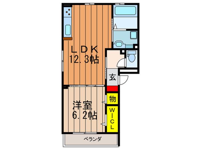 GLORY KOYAMAII(1LDK/1階)の間取り写真