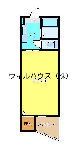 ミドウスジ堺1(1K/1階)の間取り写真
