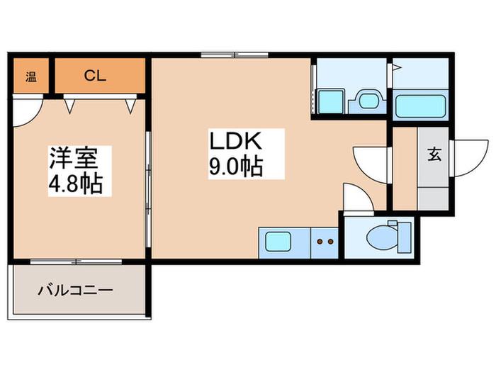 GRAND VIRAGE(1LDK/1階)の間取り写真