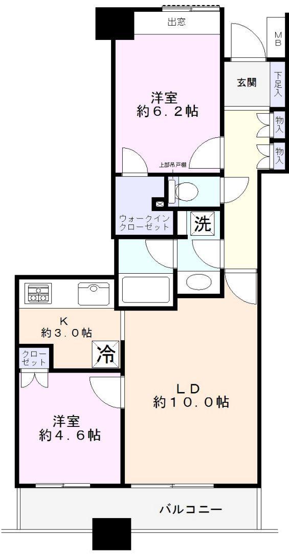 リビオ川口セルフィア(2LDK/4階)の間取り写真