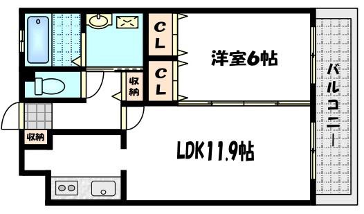 グレイス桂(1LDK/3階)の間取り写真