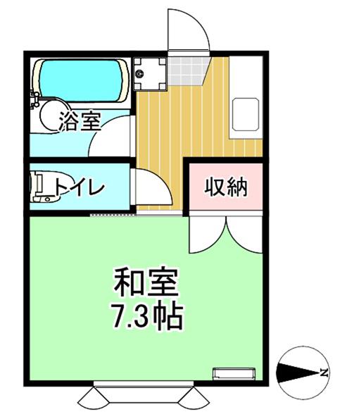 コートオオコシ(1K/2階)の間取り写真