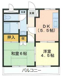 アスパラ館(2K/1階)の間取り写真