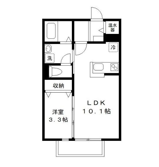 レヴェール(1LDK/2階)の間取り写真