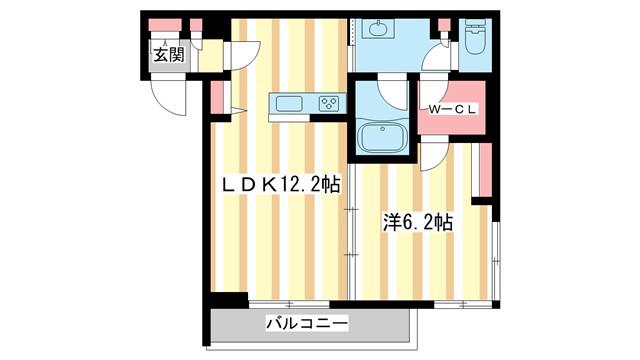 シャーメゾン ノルウエスト(1LDK/3階)の間取り写真