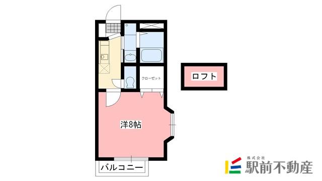ラ・プラース本庄(1K/2階)の間取り写真
