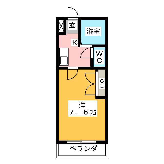 プルーリオン98(1K/3階)の間取り写真