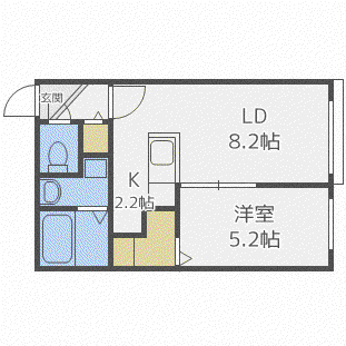  ルピシア麻生 (1LDK/4階)の間取り写真
