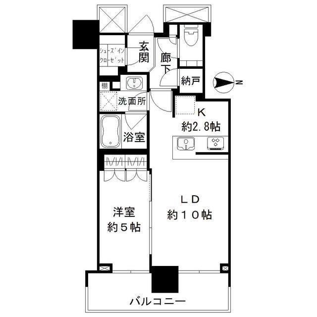 ザ・パークハウス晴海タワーズクロノレジデンス(1LDK/26階)の間取り写真