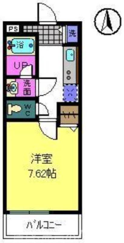 カーサヴェルディ(1K/2階)の間取り写真
