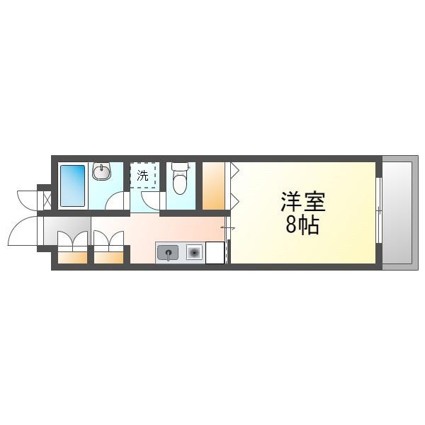 メゾンジョナサン(1DK/3階)の間取り写真