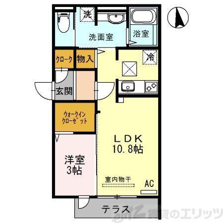 セジュール中穂積(1LDK/1階)の間取り写真