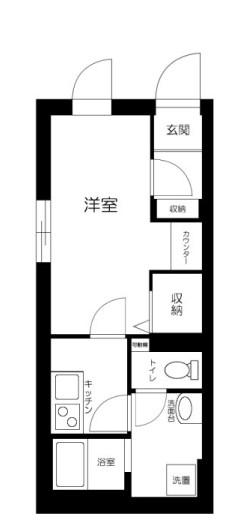 フェリデンシア住吉(1K/2階)の間取り写真