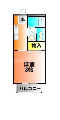 アンダンテ妹尾D(1K/1階)の間取り写真