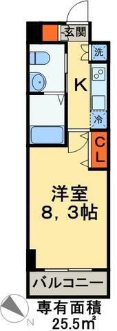 HUMANハイム幕張本郷(ワンルーム/3階)の間取り写真