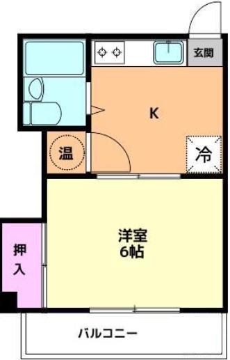 サンヒルズ橋本(1K/1階)の間取り写真