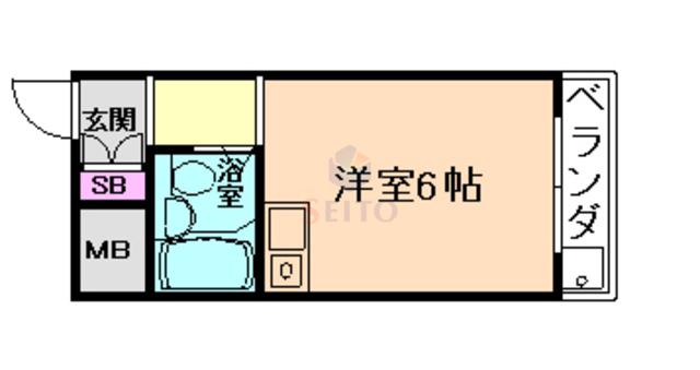 グローバル野田(ワンルーム/4階)の間取り写真