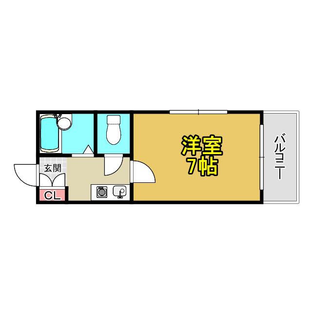 ボナールサジキ(1K/5階)の間取り写真